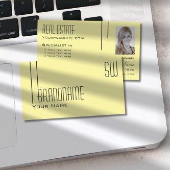 Plain Pastel Yellow with Monogram and Photo Modern