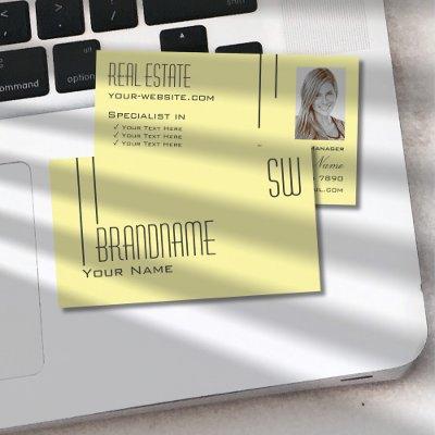 Plain Pastel Yellow with Monogram and Photo Modern