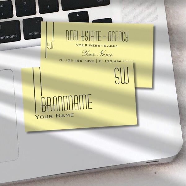 Plain Pastel Yellow with Monogram Professional