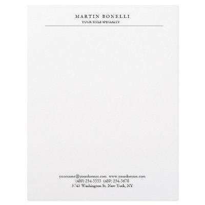Plain Professional Black & White Minimalist Letterhead