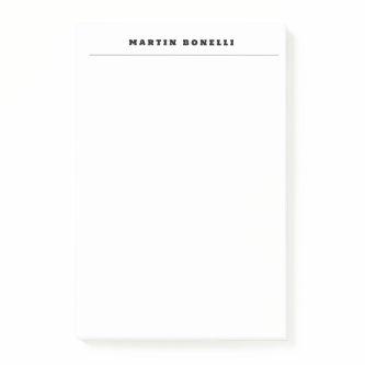 Plain Professional Black & White Minimalist Post-it Notes