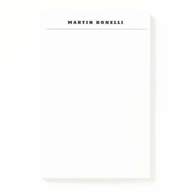 Plain Professional Black & White Minimalist Post-it Notes