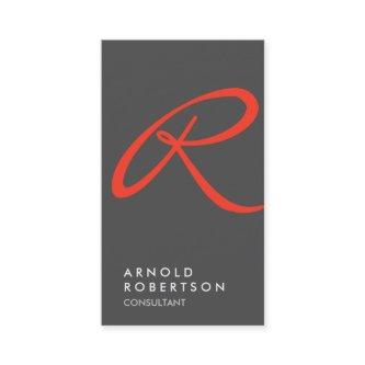 Plain Red Gray Trendy Monogram