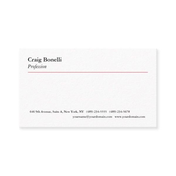 Plain Red Line White Minimal Modern Professional