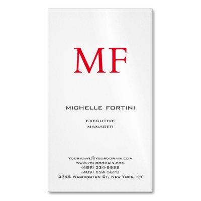 Plain Red Monogram Cute Minimalist Plain   Magnet