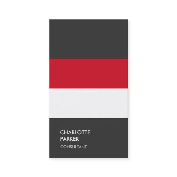 Plain Red White Gray Trendy Minimalist Modern