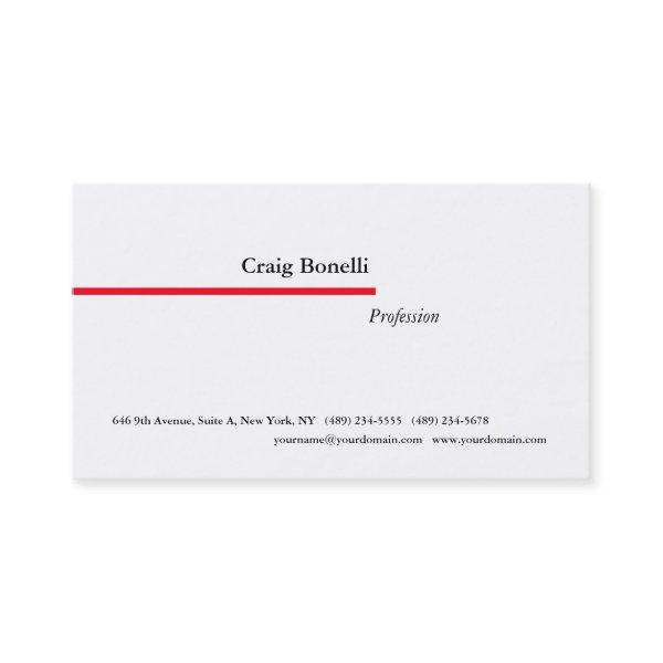 Plain Red White Minimalist Modern Professional