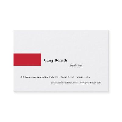 Plain Red White Minimalist Modern Professional