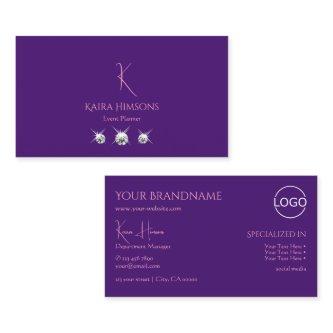 Plain Royal Purple with Monogram Logo and Jewels