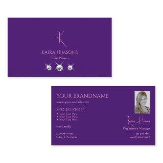 Plain Royal Purple with Monogram Photo and Jewels