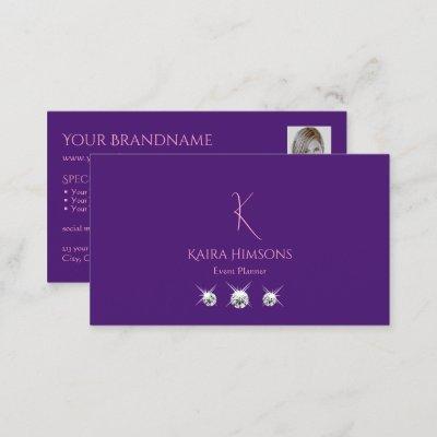Plain Royal Purple with Monogram Photo and Jewels