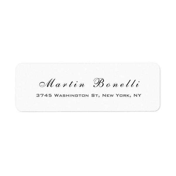 Plain Simple Black White Trendy Calligraphy Script Label