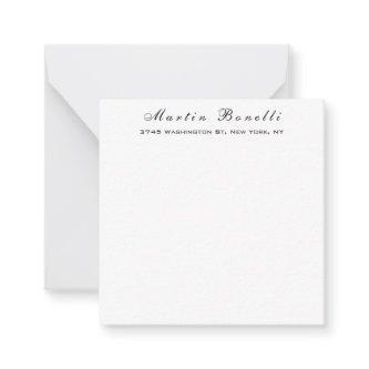 Plain Simple Black White Trendy Calligraphy Script Note Card
