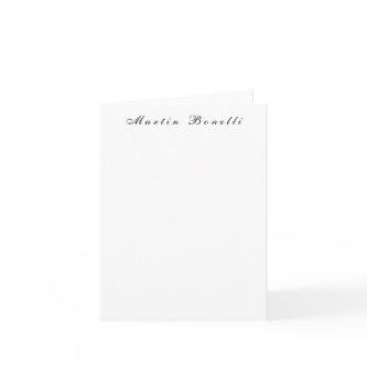 Plain Simple Black White Trendy Calligraphy Script Note Card