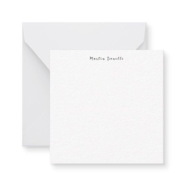 Plain Simple Black White Trendy Calligraphy Script Note Card