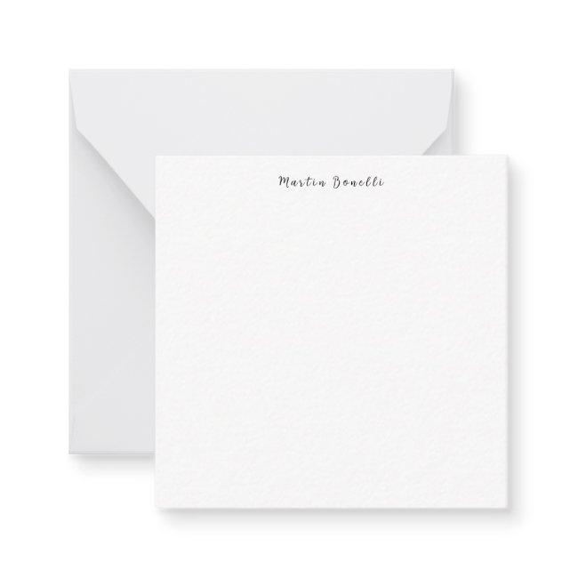Plain Simple Black White Trendy Calligraphy Script Note Card