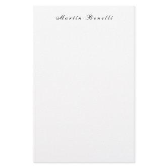 Plain Simple Black White Trendy Calligraphy Script Stationery
