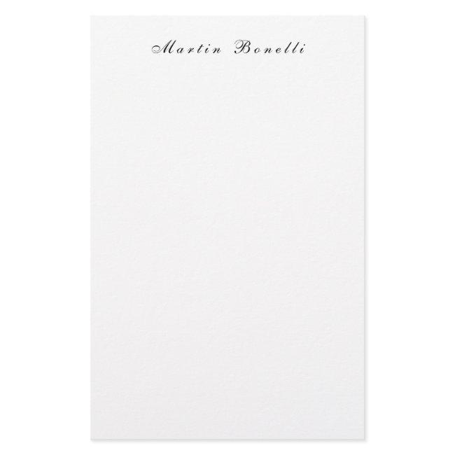 Plain Simple Black White Trendy Calligraphy Script Stationery