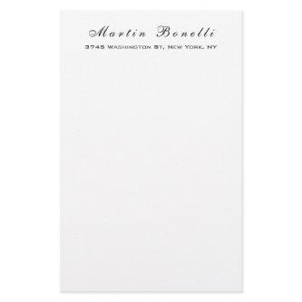 Plain Simple Black White Trendy Calligraphy Script Stationery