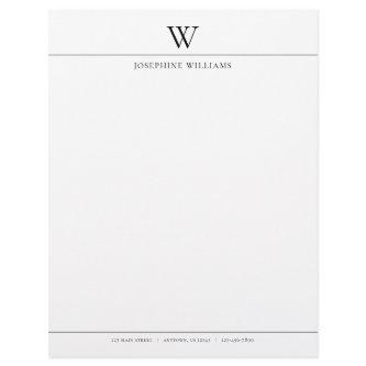 Plain Simple Monogram Letterhead