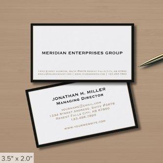 Plain Simple White Black Border