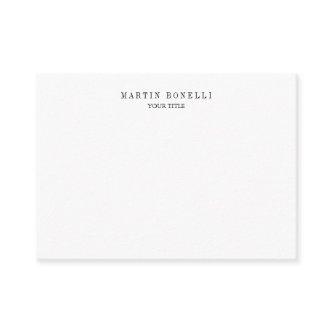 Plain Slim Professional Black & White Enclosure Card