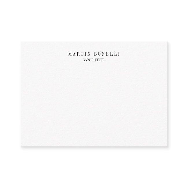 Plain Slim Professional Black & White Enclosure Card