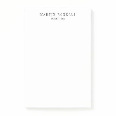 Plain Slim Professional Black & White Post-it Notes
