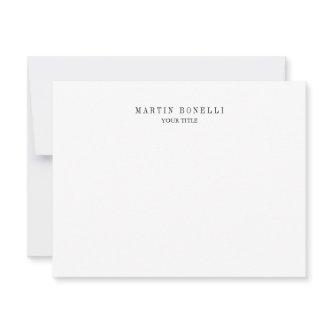 Plain Slim Professional Black & White RSVP Card