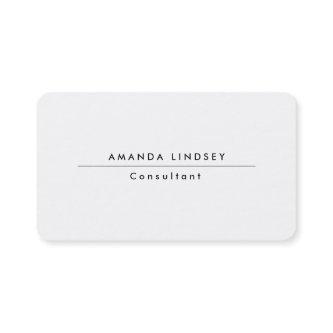Plain Stylish Classic White Professional Creation