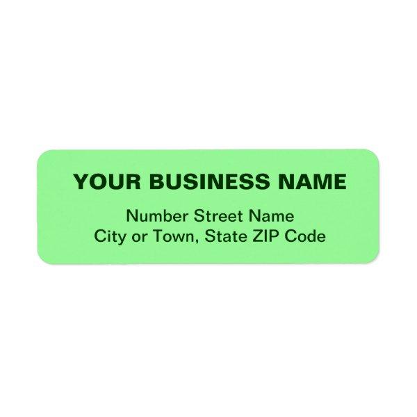 Plain Texts Light Green Business Return Address Label