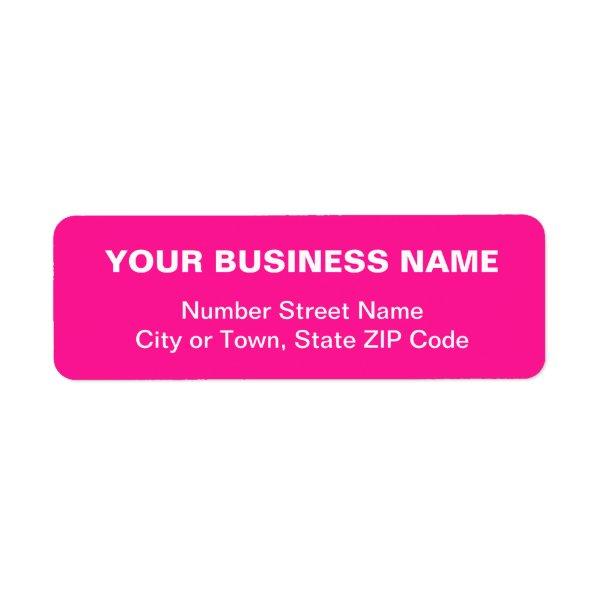 Plain Texts Pink Business Return Address Label