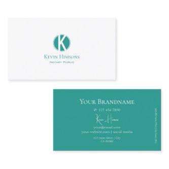 Plain White and Teal with Monogram Professional
