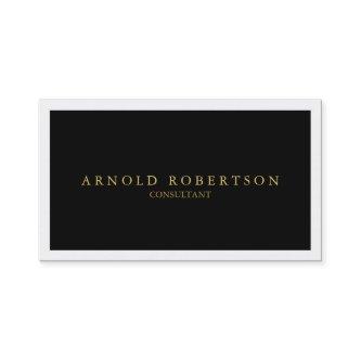 Plain White Border Black Color Gold