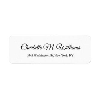 Plain White Minimalist Professional Modern Label