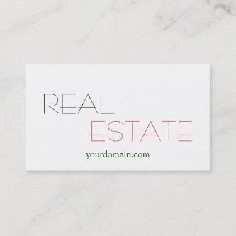 Plain White Real Estate Agent Trendy
