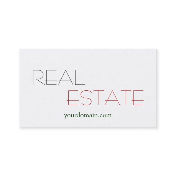 Plain White Real Estate Agent Trendy