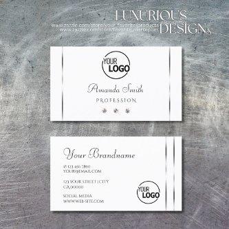 Plain White Silver Decor Sparkle Diamonds add Logo