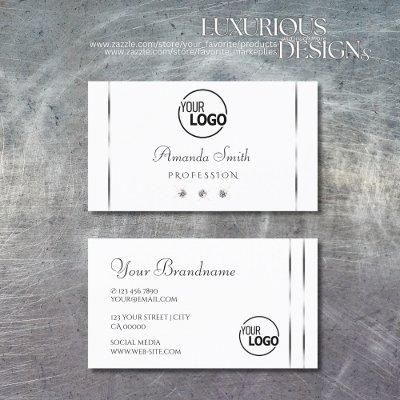 Plain White Silver Decor Sparkle Diamonds add Logo