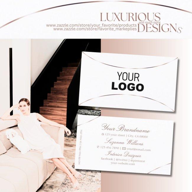 Plain White with Rose Gold Decor and Logo Simply