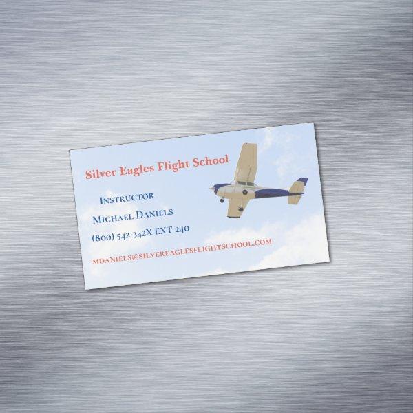 Plane in Sky Flight School/ Instructor/ Pilot   Magnet
