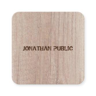 Plank Wood Board Look Distressed Text Template Square