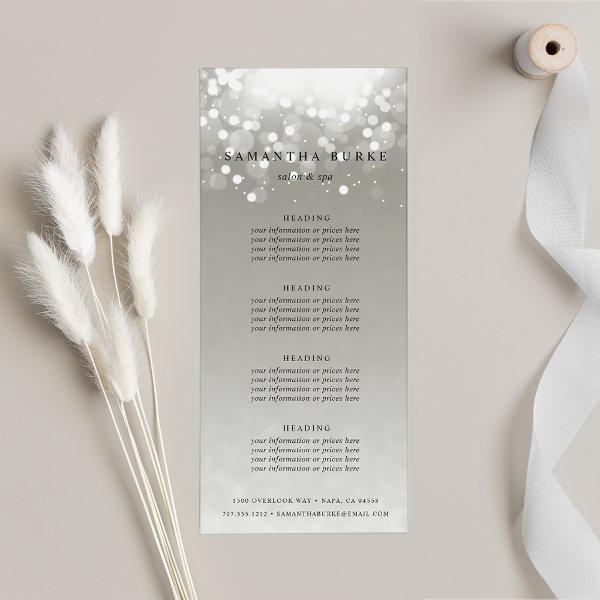 Platinum Glow | Pricing or Services Rack Card