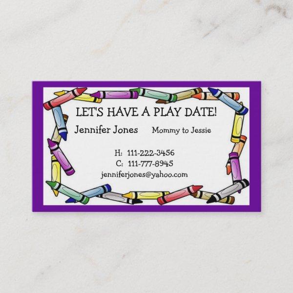 Play Date Calling Card