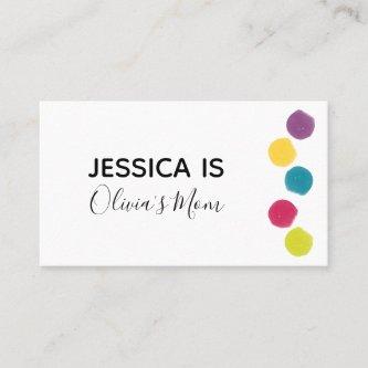 Play Date Card w/ Colorful Watercolor Dot Accents