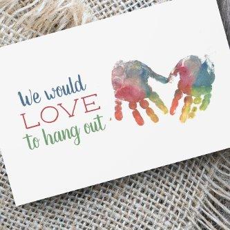 Play Date Rainbow Handprints Calling Card