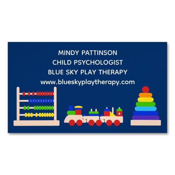 Play Therapy Child Psychologist Toys Train Blue  Magnet
