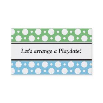 Playdate Green Blue Polka Dots