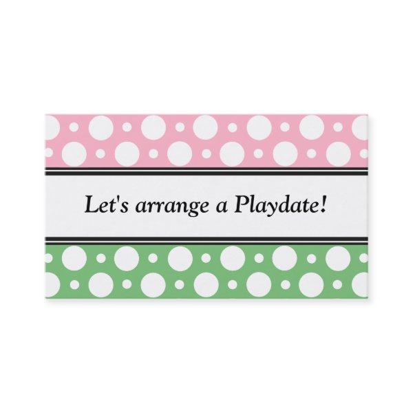Playdate Pink Green Polka Dots