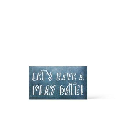 Playful Font, Blue Grunge Mommy Play Date Card